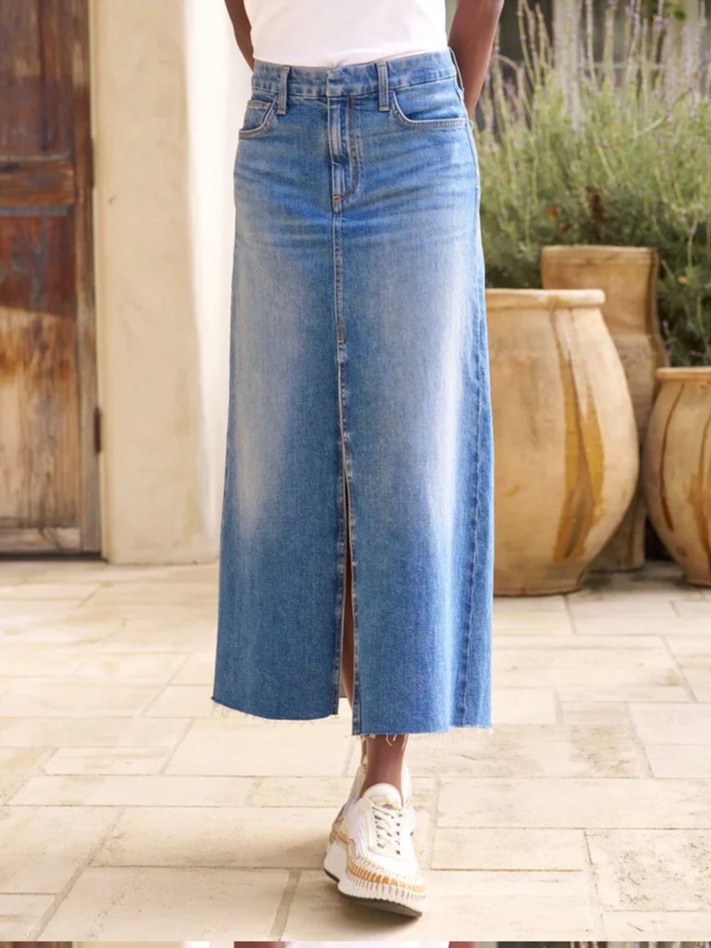 NWT Frank & Eileen Donnybrook Denim Maxi Skirt 2010 Wash 28